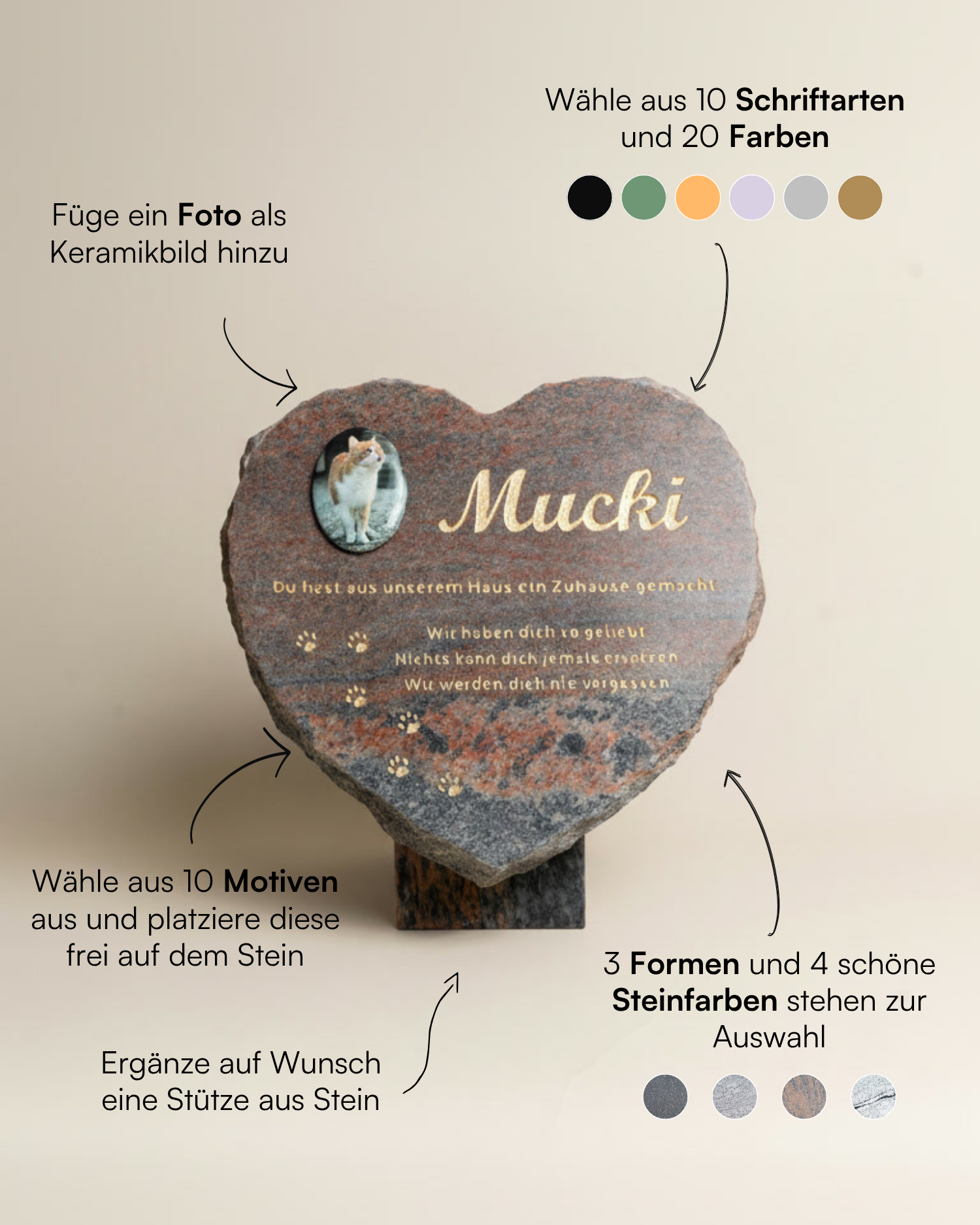 Tiergrabstein Herzstück