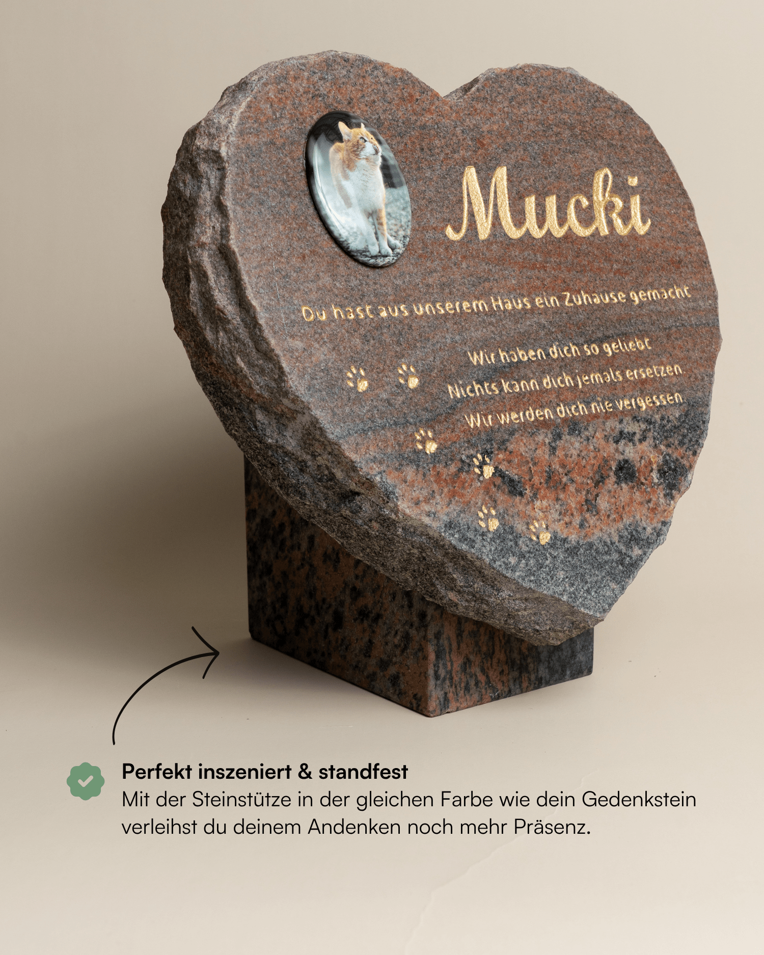 Tiergrabstein Herzstück - Himmelspfote