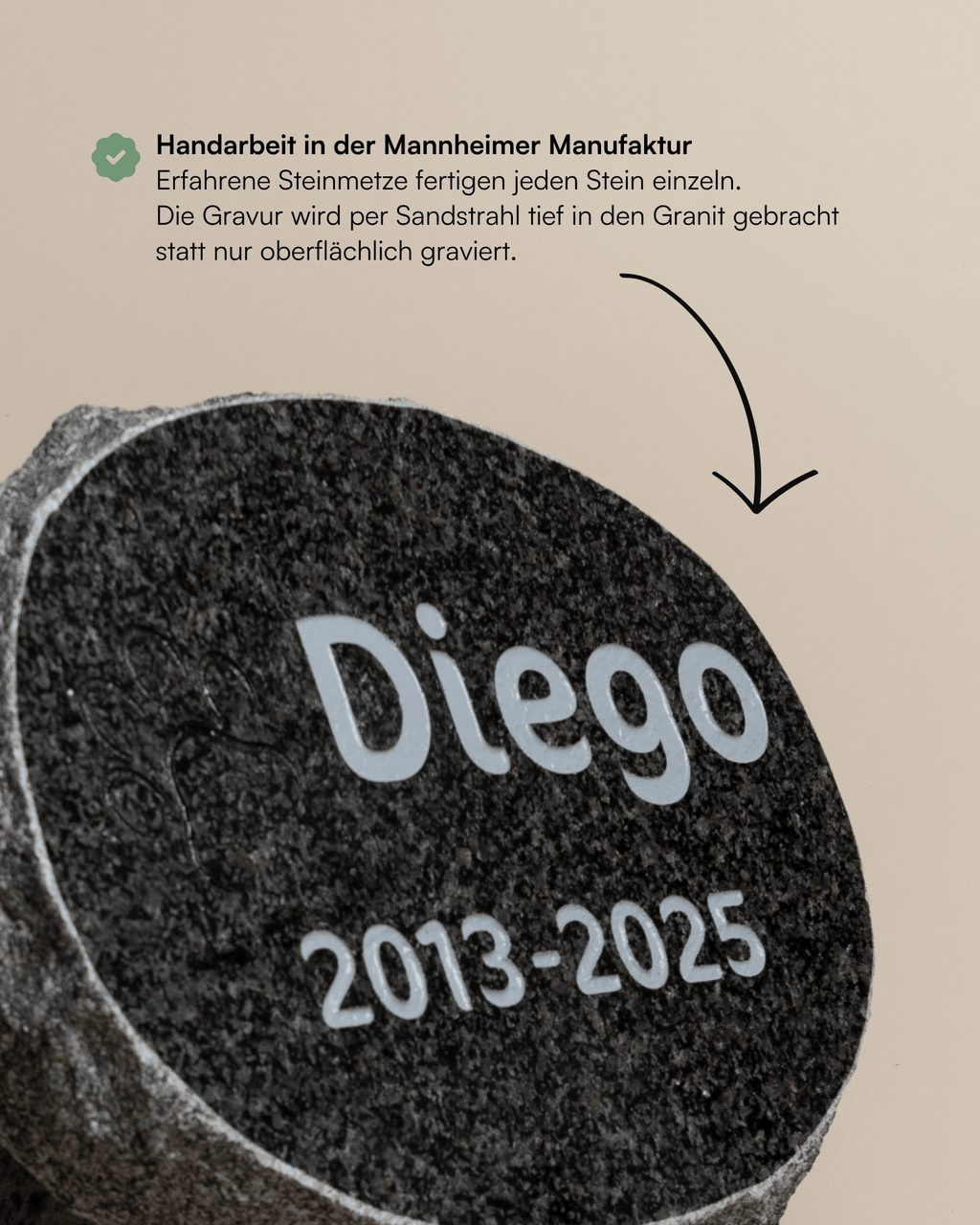 Tiergrabstein Lichtbogen - Himmelspfote
