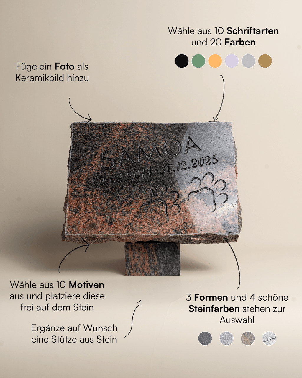Tiergrabstein Ruhe - Himmelspfote