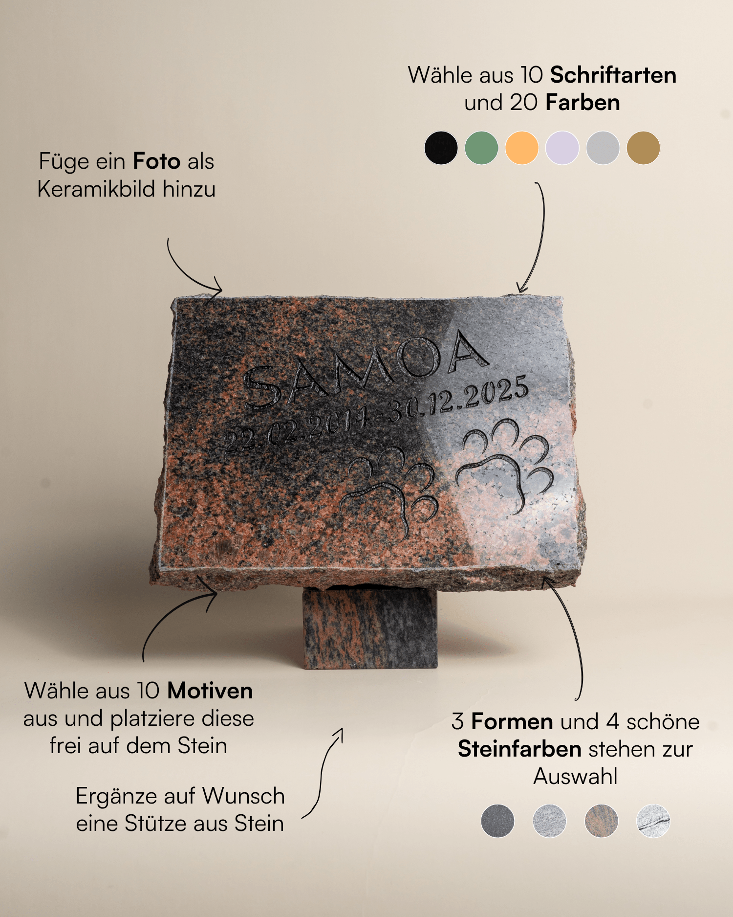 Tiergrabstein Ruhe - Himmelspfote
