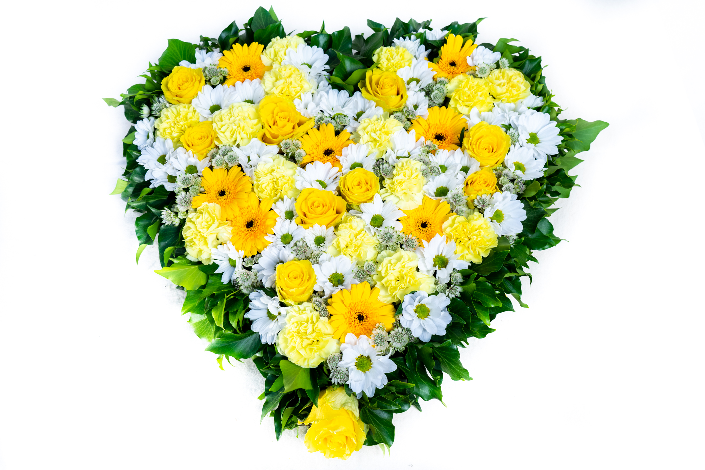 Herz aus Blumen Gelb